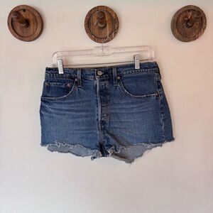 Levi's 501 button fly Classic Blue Jean cut off Shorts size 30/ 10